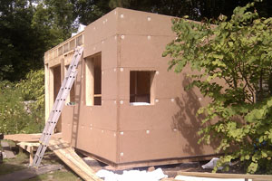 the green garden studio before the lime render went on