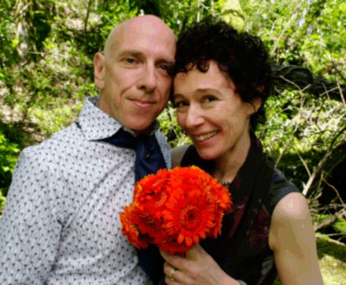 Helen Adam and David Thorpe on their wedding day, photo by Rob Ayers